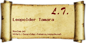 Leopolder Tamara névjegykártya